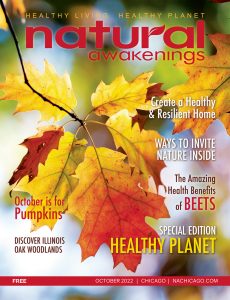 October 2022 cover of Natural Awakenings Magazine with leaves that are turning to their fall colors.