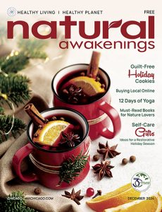 December 2024 Natural Awakenings Chicago cover image mugs and holidays