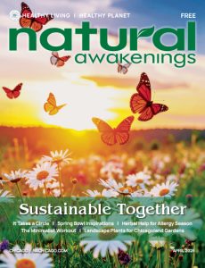 April 2026 Natral Awakenings cover butterflies in a daisy field